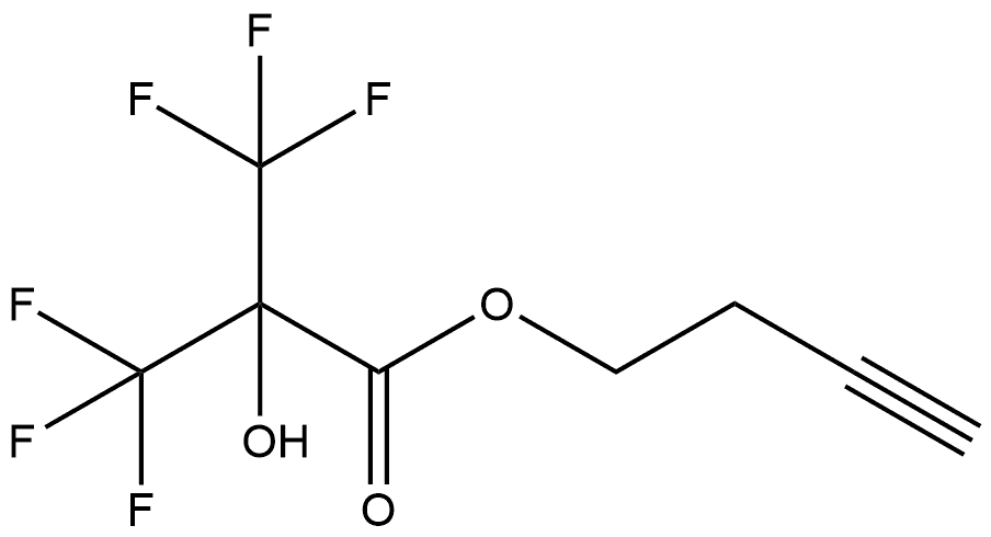 3-Butyn-1-yl 3,3,3-trifluoro-2-hydroxy-2-(trifluoromethyl)propanoate (ACI) Structure