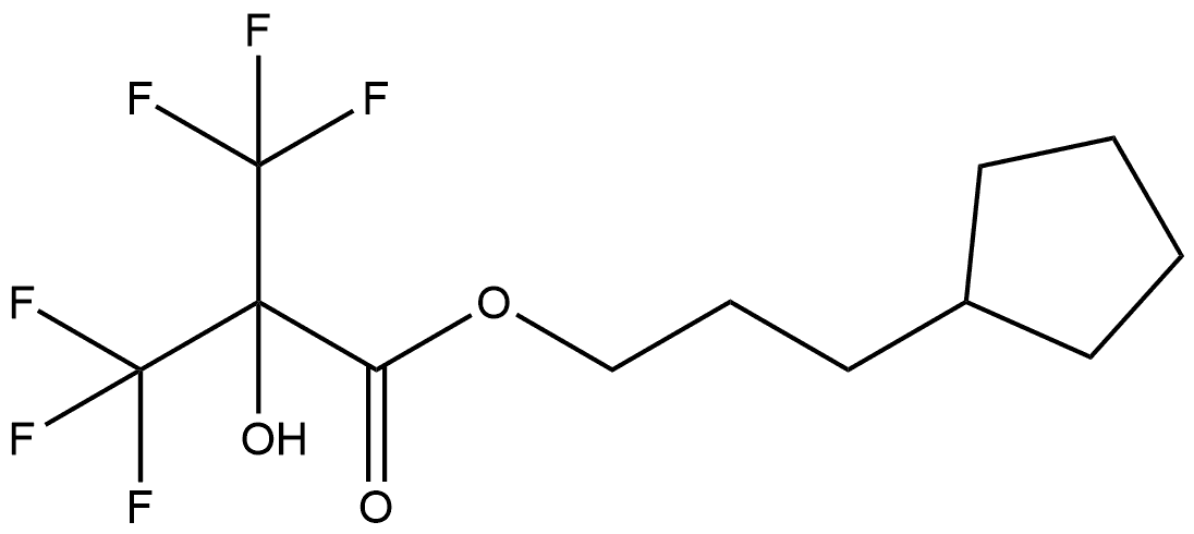 3-Cyclopentylpropyl 3,3,3-trifluoro-2-hydroxy-2-(trifluoromethyl)propanoate (ACI) Structure