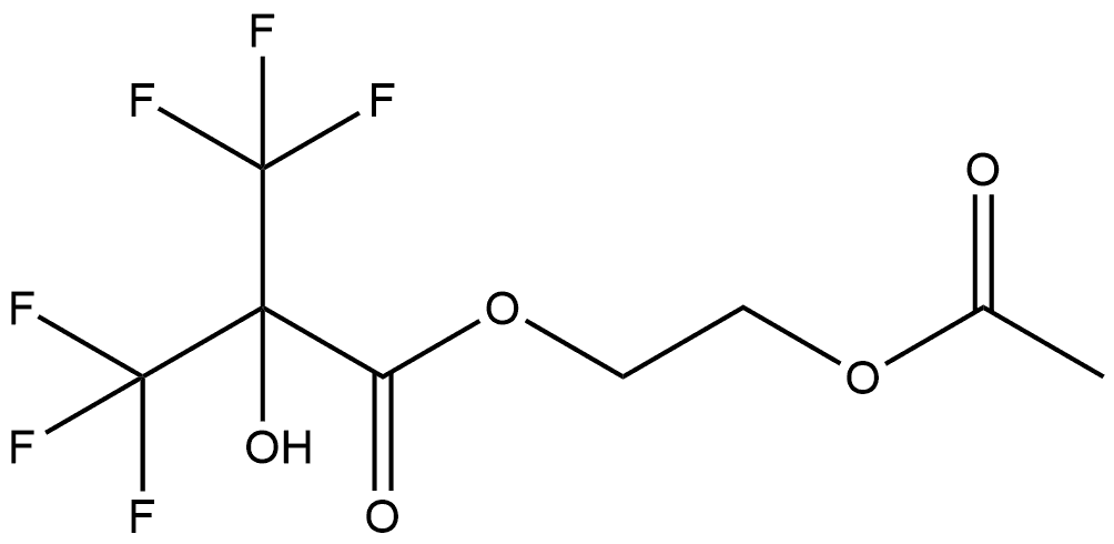 2-(Acetyloxy)ethyl 3,3,3-trifluoro-2-hydroxy-2-(trifluoromethyl)propanoate (ACI) Structure