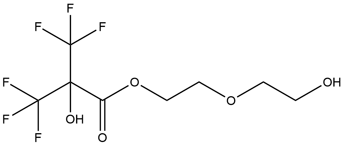 2-(2-Hydroxyethoxy)ethyl 3,3,3-trifluoro-2-hydroxy-2-(trifluoromethyl)propanoate (ACI) Structure