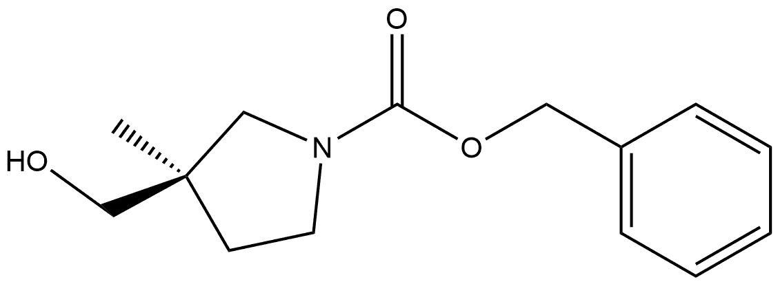 (R)-3-Hydroxymethyl-3-methyl-pyrrolidine-1-carboxylic acid benzyl ester Structure