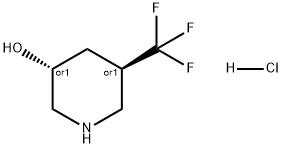 3-Piperidinol, 5-(trifluoromethyl)-, hydrochloride (1:1), (3R,5R)-rel- 구조식 이미지