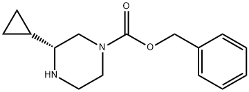 Phenylmethyl (3R)-3-cyclopropyl-1-piperazinecarboxylate Structure