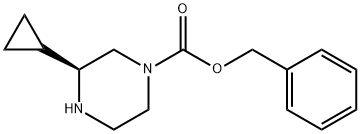 Phenylmethyl (3S)-3-cyclopropyl-1-piperazinecarboxylate Structure