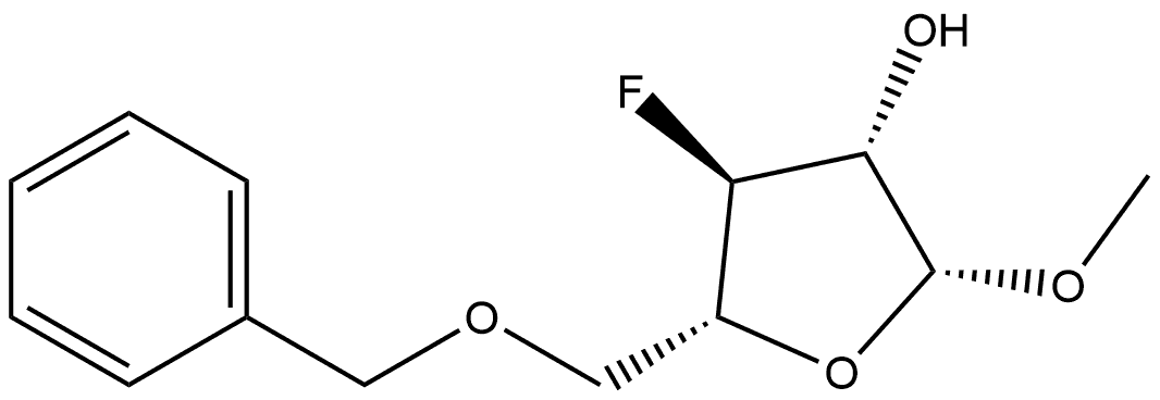 β-D-Arabinofuranoside, methyl 3-deoxy-3-fluoro-5-O-(phenylmethyl)- 구조식 이미지