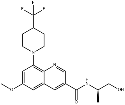 N-[(1R)-2-Hydroxy-1-methylethyl]-6-methoxy-8-[4-(trifluoromethyl)-1-piperidinyl]-3-quinolinecarboxamide Structure