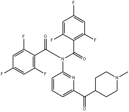 Benzamide, 2,4,6-trifluoro-N-[6-[(1-methyl-4-piperidinyl)carbonyl]-2-pyridinyl]-N-(2,4,6-trifluorobenzoyl)- Structure