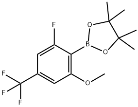 1,3,2-Dioxaborolane, 2-[2-fluoro-6-methoxy-4-(trifluoromethyl)phenyl]-4,4,5,5-tetramethyl- 구조식 이미지