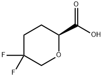 (2S)-5,5-Difluorotetrahydro-2H-pyran-2-carboxylic acid Structure