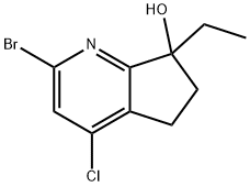 5H-Cyclopenta[b]pyridin-7-ol, 2-bromo-4-chloro-7-ethyl-6,7-dihydro- Structure