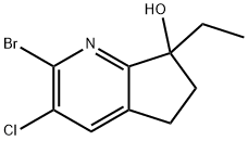5H-Cyclopenta[b]pyridin-7-ol, 2-bromo-3-chloro-7-ethyl-6,7-dihydro- Structure