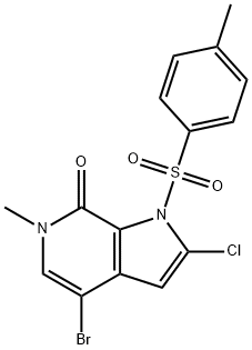 4-bromo-2-chloro-6-methyl-1-tosyl-1,6-dihydro-7H-pyrrolo[2,3-c]pyridin-7-one Structure