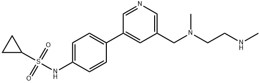 Cyclopropanesulfonamide, N-[4-[5-[[methyl[2-(methylamino)ethyl]amino]methyl]-3-pyridinyl]phenyl]- Structure