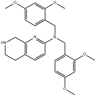 1,7-Naphthyridin-2-amine, N,N-bis[(2,4-dimethoxyphenyl)methyl]-5,6,7,8-tetrahydro- 구조식 이미지