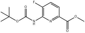 2-Pyridinecarboxylic acid, 6-[[(1,1-dimethylethoxy)carbonyl]amino]-5-fluoro-, methyl ester Structure