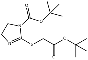 1H-Imidazole-1-carboxylic acid, 2-[[2-(1,1-dimethylethoxy)-2-oxoethyl]thio]-4,5-dihydro-, 1,1-dimethylethyl ester Structure