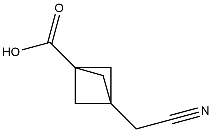 3-(cyanomethyl)bicyclo[1.1.1]pentane-1-carboxylic acid Structure