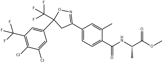 Alanine, N-[4-[5-[3,4-dichloro-5-(trifluoromethyl)phenyl]-4,5-dihydro-5-(trifluoromethyl)-3-isoxazolyl]-2-methylbenzoyl]-, methyl ester Structure