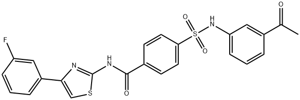 Benzamide, 4-[[(3-acetylphenyl)amino]sulfonyl]-N-[4-(3-fluorophenyl)-2-thiazolyl]- Structure