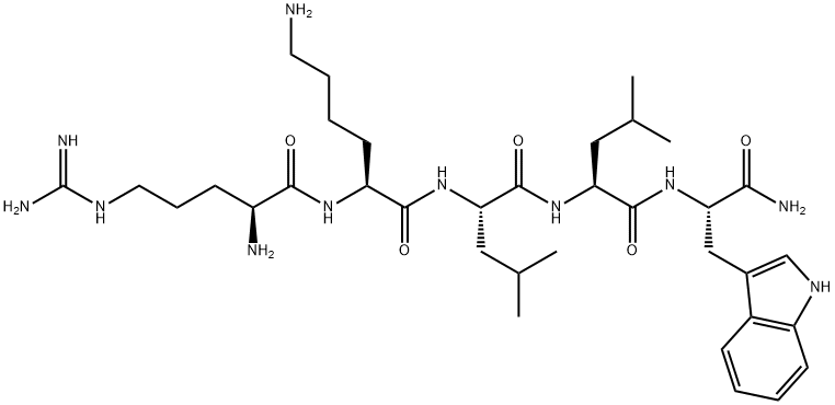 L-Tryptophanamide, L-arginyl-L-lysyl-L-leucyl-L-leucyl- Structure