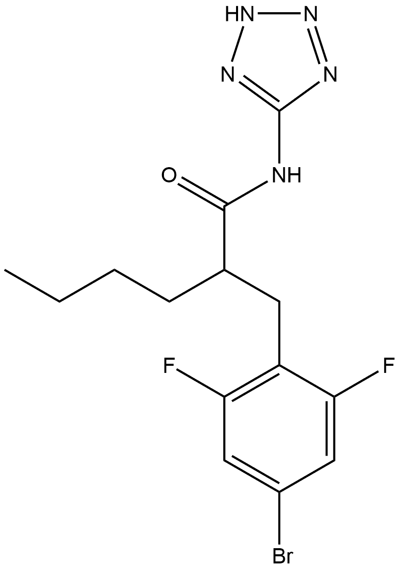 Benzenepropanamide, 4-bromo-α-butyl-2,6-difluoro-N-2H-tetrazol-5-yl- Structure