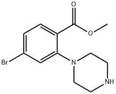Benzoic acid, 4-bromo-2-(1-piperazinyl)-, methyl ester 구조식 이미지