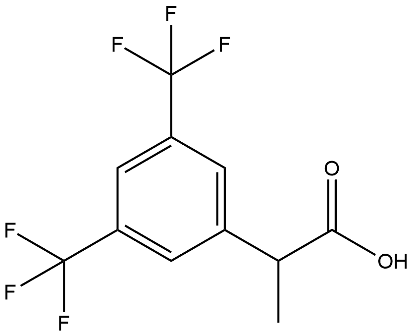 2-[3,5-Bis(trifluoromethyl)phenyl]propanoic Acid 구조식 이미지