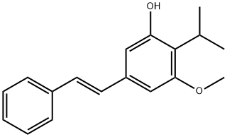 Phenol, 3-methoxy-2-(1-methylethyl)-5-[(1E)-2-phenylethenyl]- Structure