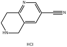 1,6-Naphthyridine-3-carbonitrile, 5,6,7,8-tetrahydro-, hydrochloride (1:1) Structure