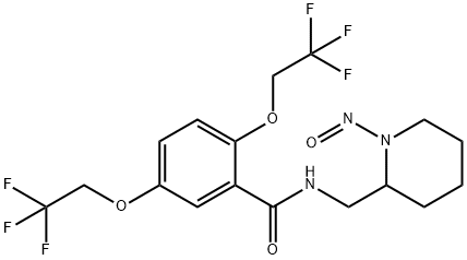Benzamide, N-[(1-nitroso-2-piperidinyl)methyl]-2,5-bis(2,2,2-trifluoroethoxy)- 구조식 이미지