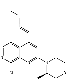 1,7-Naphthyridine, 8-chloro-4-[(1E)-2-ethoxyethenyl]-2-[(3R)-3-methyl-4-morpholinyl]- Structure