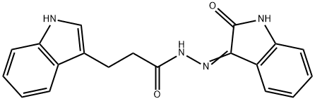 1H-Indole-3-propanoic acid, 2-(1,2-dihydro-2-oxo-3H-indol-3-ylidene)hydrazide Structure