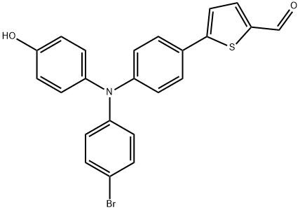 2-Thiophenecarboxaldehyde, 5-[4-[(4-bromophenyl)(4-hydroxyphenyl)amino]phenyl]- Structure