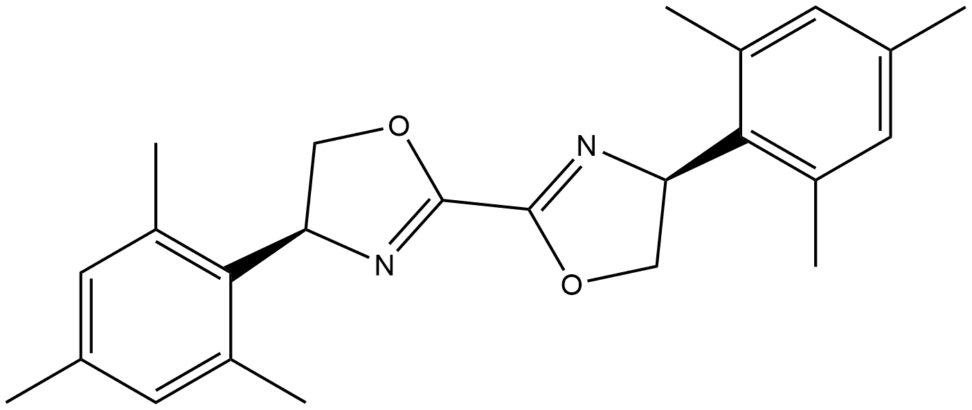 2,2′-Bioxazole, 4,4′,5,5′-tetrahydro-4,4′-bis(2,4,6-trimethylphenyl)-, (4S,4′S)- Structure