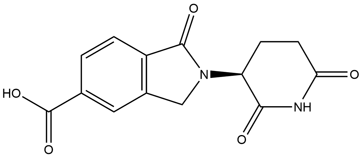 1H-Isoindole-5-carboxylic acid, 2-[(3S)-2,6-dioxo-3-piperidinyl]-2,3-dihydro-1-oxo- Structure