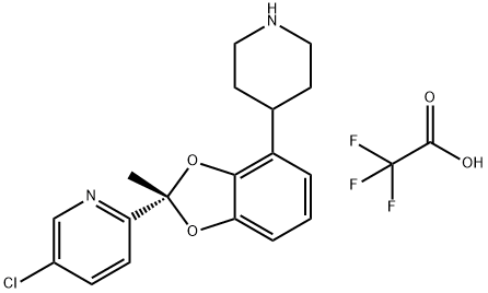 Pyridine, 5-chloro-2-[(2S)-2-methyl-4-(4-piperidinyl)-1,3-benzodioxol-2-yl]-, 2,2,2-trifluoroacetate (1:1) Structure