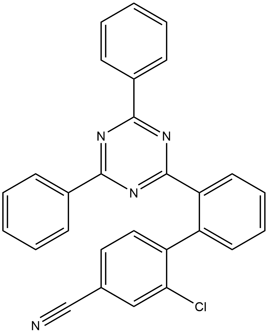 [1,1′-Biphenyl]-4-carbonitrile, 2-chloro-2′-(4,6-diphenyl-1,3,5-triazin-2-yl)- Structure