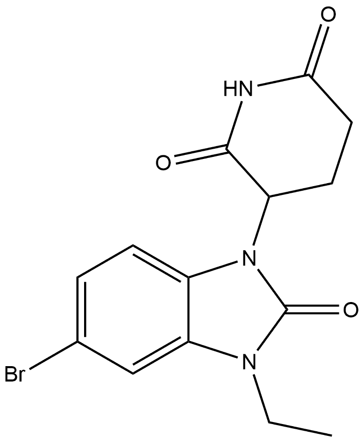 2,6-Piperidinedione, 3-(5-bromo-3-ethyl-2,3-dihydro-2-oxo-1H-benzimidazol-1-yl)- (ACI) Structure