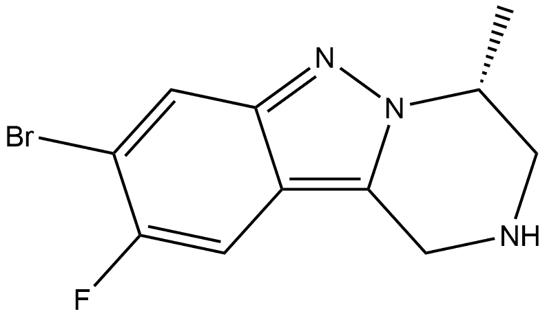 (R)-8-bromo-9-fluoro-4-methyl-1,2,3,4-tetrahydropyrazino[1,2-b]indazole Structure
