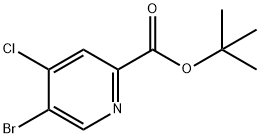 2-Pyridinecarboxylic acid, 5-bromo-4-chloro-, 1,1-dimethylethyl ester 구조식 이미지