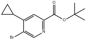 2-Pyridinecarboxylic acid, 5-bromo-4-cyclopropyl-, 1,1-dimethylethyl ester 구조식 이미지