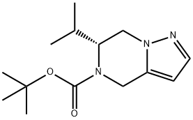 Pyrazolo[1,5-a]pyrazine-5(4H)-carboxylic acid, 6,7-dihydro-6-(1-methylethyl)-, 1,1-dimethylethyl ester, (6R)- Structure