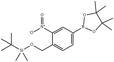 1,3,2-Dioxaborolane, 2-[4-[[[(1,1-dimethylethyl)dimethylsilyl]oxy]methyl]-3-nitrophenyl]-4,4,5,5-tetramethyl- Structure