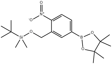 1,3,2-Dioxaborolane, 2-[3-[[[(1,1-dimethylethyl)dimethylsilyl]oxy]methyl]-4-nitrophenyl]-4,4,5,5-tetramethyl- 구조식 이미지