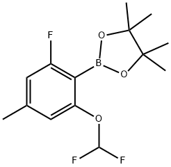 2-(2-(Difluoromethoxy)-6-fluoro-4-methylphenyl)-4,4,5,5-tetramethyl-1,3,2-dioxaborolane Structure