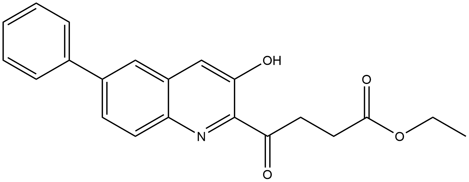 4-(3-hydroxy-6-phenylquinolin-2-yl)-4-oxobutyric acid ethyl ester Structure