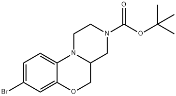 Pyrazino[2,1-c][1,4]benzoxazine-3(4H)-carboxylic acid, 8-bromo-1,2,4a,5-tetrahydro-, 1,1-dimethylethyl ester Structure