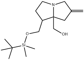 1H-Pyrrolizine-7a(5H)-methanol, 1-[[[(1,1-dimethylethyl)dimethylsilyl]oxy]methyl]tetrahydro-6-methylene- 구조식 이미지