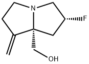 1H-Pyrrolizine-7a(5H)-methanol, 6-fluorotetrahydro-1-methylene-, (6R,7aS)- 구조식 이미지