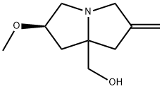 1H-Pyrrolizine-7a(5H)-methanol, tetrahydro-2-methoxy-6-methylene-, (2R)- Structure